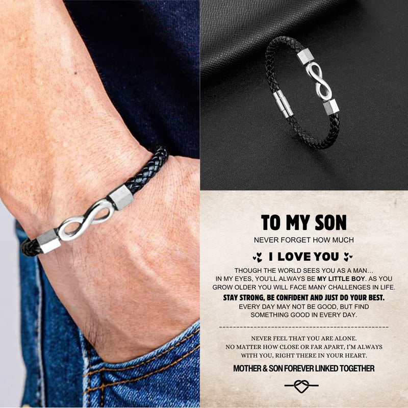 To My Son - Ceramic Infinity Braided Bracelet