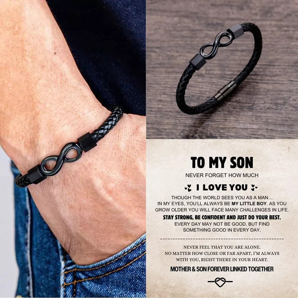 To My Son - Ceramic Infinity Braided Bracelet